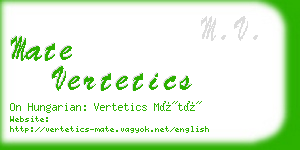 mate vertetics business card